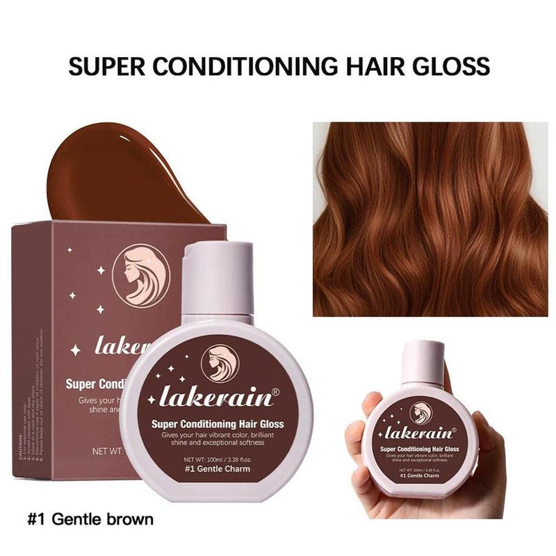 Lakerain Hair Shine Glaze, Hair Color Changing (Brown/Purple) Hair Wax, Hair Shine Glaze